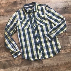 21 Men Plaid Fitted Button Down Long Sleeve Size Medium